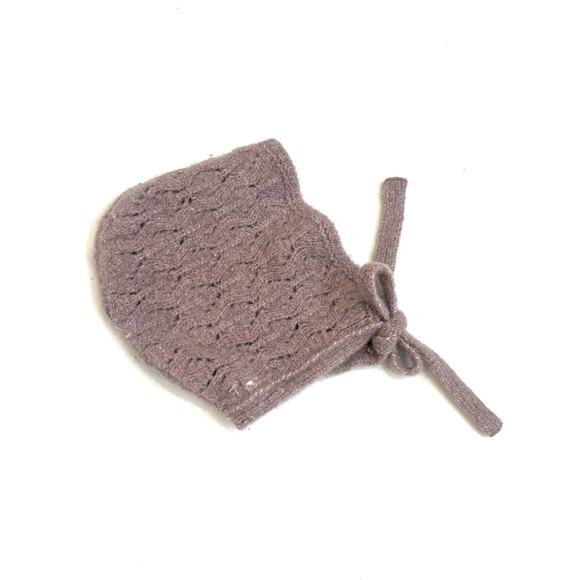 Zara Open Knit Bonnet In Mauve Size 1-6 Months - Picture 3 of 4